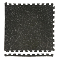 Dalles de sol en mousse EVA avec revêtement en caoutchouc anti-impact HORIZON Noir, épaisseur 12-20 mm, pour équipement de gym à domicile, garage