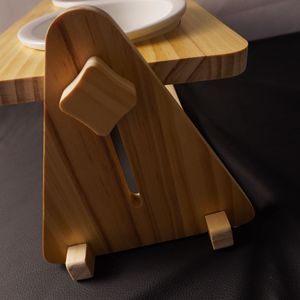 Support de bol pour animaux de compagnie en bois, angle réglable, pour chat et chien, bol d'eau, utilisation domestique, forme ovale - Product Image 3