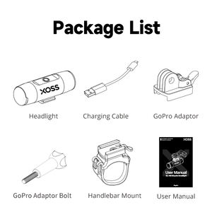 Xoss ไฟจักรยานอลูมิเนียมน้ำหนักเบาพิเศษกันน้ำ USB ชาร์จไฟได้, โคมไฟด้านหน้า MTB สำหรับจักรยานไฟแฟลชแบตเตอรี่ - Product Image 6