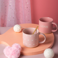Cadeaux pour la fête des mères 2025, vente en gros de tasses en céramique roses personnalisées à bas prix pour la fête des mères, tasse à café pour la décoration de bureau et de la maison
