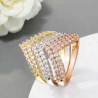 Bagues de fiançailles en or zircone plaqué, 10 pièces, prix incroyable, multicouleurs, bijoux pour femmes