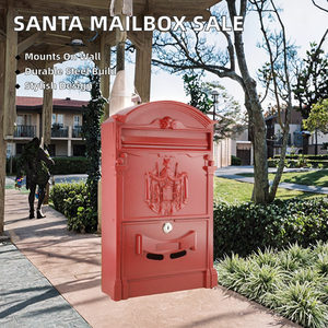 Kotak surat aluminium gaya antik, kotak surat paket cerdas luar ruangan dengan pola tiga dimensi bergaya merah dengan desain modis Retro - Product Image 2