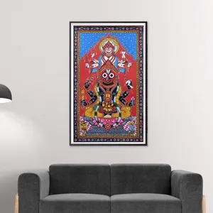 ภาพวาดทางศาสนาของ Jangya Narayan Lord Patta การตกแต่งผนังที่สวยงามและน่าดึงดูดสำหรับบ้านและวัดทางจิตวิญญาณ - Product Image 2