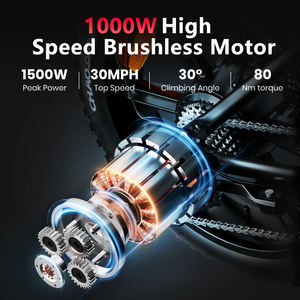 AMYET Entrepôt Européen Vente en Gros Chine Vélo Électrique Hybride VTT 1000W 20 Pouces, Cyclomoteur Électrique Hybride pour Adulte - Product Image 2