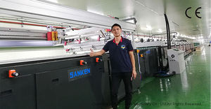 สายการผลิตพิมพ์ซิลค์สกรีนอัตโนมัติ SANKEN GLASS เครื่องพิมพ์กระจกควบคุมด้วย PLC มอเตอร์ ปั๊ม เกียร์ คอร์ - Product Image 3