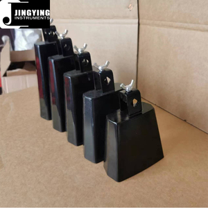 2024 Jingying Musique Percussion Instrument Compagnon, Vente en gros 4/5/6/7/8 pouces Noir Métal Bruit Maker Cowbell Clapper - Product Image 3