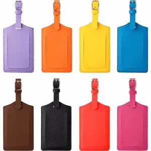 Étiquette de bagage personnalisée en similicuir imprimée sur mesure, étiquette d'identification étanche avec nom pour l'identification des valises de voyage - Product Image 1