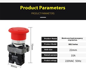 Onlyoa-Botón de parada de emergencia, interruptor de botón <span class=keywords><strong>pulsador</strong></span> de parada de emergencia, normalmente abierto, normalmente <span class=keywords><strong>cerrado</strong></span>, para el - Product Image 4