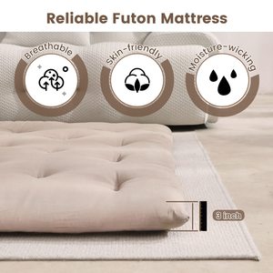 Materasso Tatami Giapponese Pieghevole 100% Cotone 60x80 Pollici, Trapuntato con Memoria per Casa e Campeggio - Product Image 5