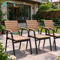 Ensemble de meubles de jardin et de salon modernes et durables en aluminium, 7 pièces, avec chaises et table de bistrot