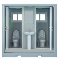 Cabina WC Prefabbricata Modulare CE per Uso Intensivo, Bagno Mobile Integrato con WC e Lavandino, Ideale per Servizi Igienici Esterni