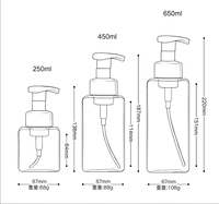 Flacon pompe plat en PETG de 250 ml et 450 ml pour mousse et émulsion, idéal pour sérum, lotion, nettoyant visage, savon pour les mains et autres cosmétiques