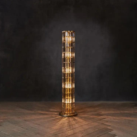 Luxe Vintage Haut de Gamme Cristal Personnalisé Rex Grand Miroir Debout Lampadaire Led pour Hôtel Lobby Villa Club