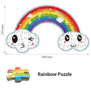 Chấp Nhận Tùy Chỉnh Cầu Vồng Giấy Các Tông Não Trò Chơi Ghép Hình Câu Đố Cầu Vồng Hộp Cho Trẻ Em - Product Image 3