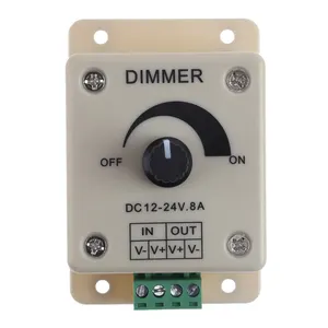 DC 12-24V 8A LED Dimmer Switch Adjustable Brightness Controller Knob Switch Dimmer Single Color Light Lamp Strip Driver