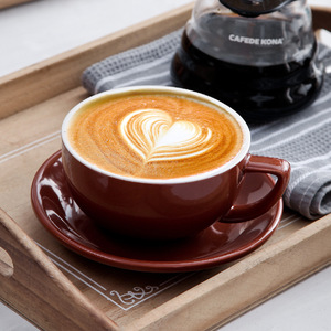 <span class=keywords><strong>Zedan</strong></span> Cup Professionelles Geprägtes Latte Art Kaffeetassen-Set Elegantes Minimalistisches Wettbewerbs-Design mit Weiter Öffnung im Amerikanischen Stil 320ML - Product Image 1