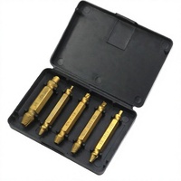 Lot de 6 extracteurs de vis à double tête HSS 4341 plaqués titane, outils pour vis cassées, kits d'outils manuels OEM, emballage en seau