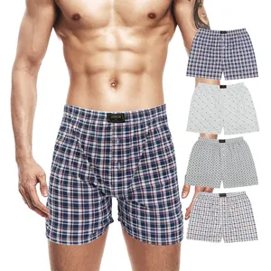 Gemischte Designs UOKIN 100 % Polyester atmungsaktiv Herren Boxershorts Großhandel lockere Beine Streifen Karten Boxershorts Unterwäsche A4936