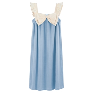 Femmes coton mignon nœud doux <span class=keywords><strong>Plaid</strong></span> grande taille robe de nuit ample robe de nuit douce maison porter pyjama - Product Image 3