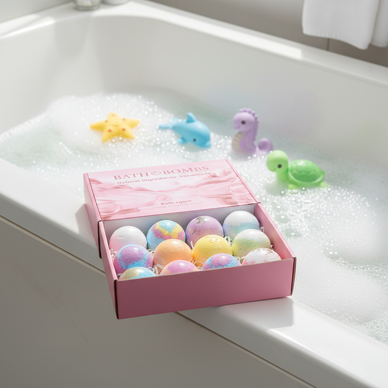 Custom Logo Colorful Fizzy Bubble Bath
