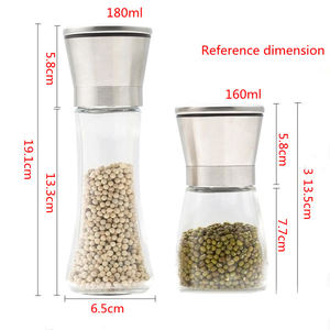 Moulin à épices de cuisine en gros DD007 avec couvercle en acier inoxydable et poivrière manuelle en verre - Product Image 6