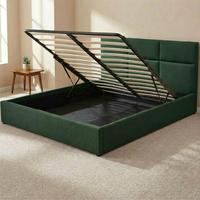 Tête de lit plateforme capitonnée de luxe moderne de style français avec rangement, rembourrage en mousse durable, cadre en bois de pin, sommier King Size