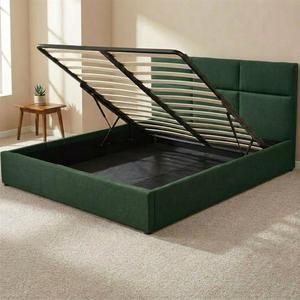 Lussuoso Letto Moderno Francese Trapuntato con <span class=keywords><strong>Testiera</strong></span> Imbottita, Contenitore, Rivestimento in Schiuma Resistente, Struttura in Legno di Pino, Base a Molle King Size - Product Image 6
