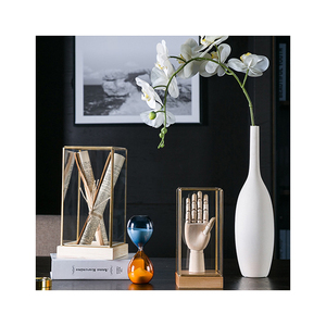 Bắc Âu sang trọng kính hiển thị box với Brass margin gỗ cơ sở cho phụ kiện nhà trang trí nội thất - Product Image 6