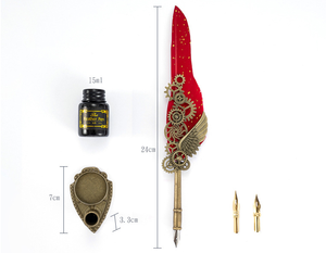 Ensemble de stylos <span class=keywords><strong>à</strong></span> <span class=keywords><strong>encre</strong></span> <span class=keywords><strong>et</strong></span> plumes rechargeables, 1 pièce, pour calligraphie, modèle ancien, pour écriture, <span class=keywords><strong>dessin</strong></span>, décor rétro - Product Image 3