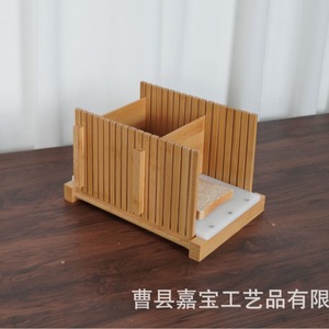 Trancheur à pain en bambou 30x21x19,5 cm, outil de découpe de pain grillé pliable en bois, accessoire de cuisine pour la pâtisserie - Product Image 1