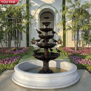 <span class=keywords><strong>Fontaine</strong></span> d'<span class=keywords><strong>eau</strong></span> en marbre de jardin d'extérieur avec sculpture d'oiseau en bronze - Product Image 1