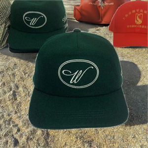 Casquettes de baseball personnalisées 5 panneaux unisexe, profil haut-moyen, calotte courbée, visière, cadre 940k, style A-frame, snapback, en laine, velours, à pois, pour la plage - Product Image 2