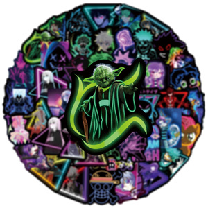 50 Pezzi/Confezione Nuovi Adesivi in PVC Rimovibili Impermeabili Stile Neon Mix Anime per Decorazione Notebook e Skateboard - Product Image 5