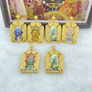 ผู้ผลิตขายส่งจี้พระพุทธรูปแบบกล่องธังก้า พร้อมสร้อยคอ - Product Image 1