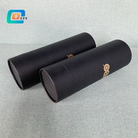 Bouteille d'eau de luxe, estampage à chaud, boîte ronde, sous-vêtements noirs, emballage tubulaire cylindrique, haute qualité, ml