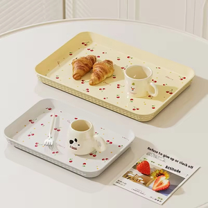 Plateau de rangement rectangulaire en plastique PP pour collations et fruits dans le salon, plateau à cerises - Product Image 3