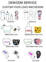 Couvre-chefs de golf anti-rayures imperméables de haute qualité Couvre-chefs de golf à motif de dessin animé à l'aiguille
