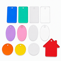 Porte-clés personnalisés en acrylique vierges pour hôtels, étiquettes à imprimer UV avec options de numéros, trous et formes – Vente en gros