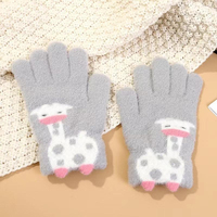 Gants tricotés chauds pour femmes, coupe-vent et résistants au froid, à cinq doigts, pour sports de plein air, design mignon, multi-usages