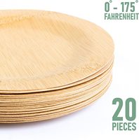 Plateau jetable en bambou et bois, vaisselle biodégradable et écologique, assiettes en bois naturel de 9 pouces pour les fêtes, le camping et les pique-niques