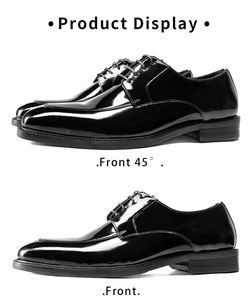 รองเท้าส้นเตี้ยผู้ชายคุณภาพสูงหรูหราสำหรับสำนักงานและอาชีพ ระบายอากาศได้ดี น้ำหนักเบา หัวแหลม พื้นยาง ยี่ห้อ HANMCE - Product Image 6