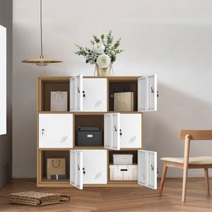 Armario Metálico Pequeño <span class=keywords><strong>de</strong></span> 9 Puertas con Cerradura <span class=keywords><strong>de</strong></span> Llave, Armario <span class=keywords><strong>de</strong></span> Acero para Garaje, Dormitorio, Sala <span class=keywords><strong>de</strong></span> Estar, Gimnasio, Oficina - Product Image 4