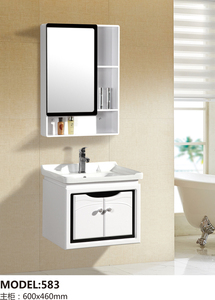 Meuble <span class=keywords><strong>de</strong></span> <span class=keywords><strong>salle</strong></span> <span class=keywords><strong>de</strong></span> <span class=keywords><strong>bain</strong></span> mural incurvé blanc brillant vintage personnalisé avec tiroirs <span class=keywords><strong>de</strong></span> <span class=keywords><strong>rangement</strong></span>, miroir et armoire latérale haute combinée - Product Image 6