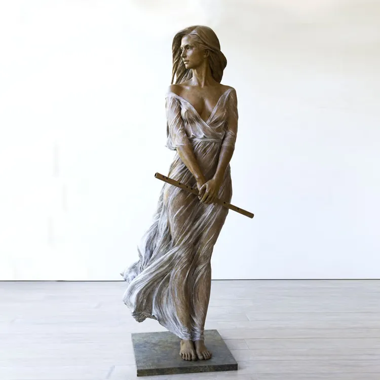 Fonte profissional tamanho de vida bronze nude mulher e homem estátua