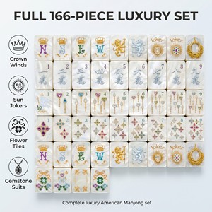 Offre Spéciale : Ensemble de Tuiles de Mahjong Américain de Luxe Personnalisé <span class=keywords><strong>en</strong></span> Acrylique à Texture Pierre Précieuse, 166 Pièces, pour Club et Casino - Product Image 3
