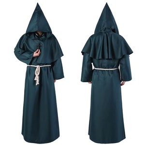 <span class=keywords><strong>Costume</strong></span> da monaco medievale di <span class=keywords><strong>Halloween</strong></span> MAH07, mantello da mago, sacerdote, frate, con cappuccio. - Product Image 4