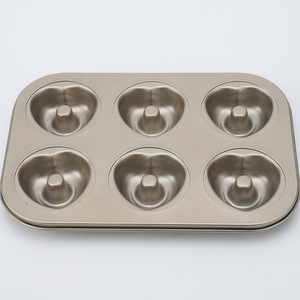 Baking Pan 4 Cup Heart Shape Nonstick For Cupcakes Donuts Small Cakes Gold Color Square Design Oven Safe - Product Image 2