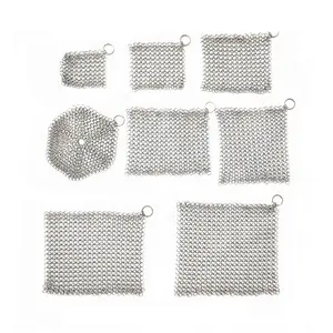 4 Inch Circle Stainless Steel Chainmail Scrubber Kitchen Scrubber