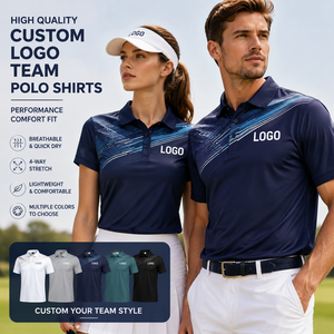 Camisetas Polo Deportivas Transpirables de Secado Rápido con Franjas en Contraste que Absorben la Humedad, de Alta Calidad, con Logotipo Personalizado para Equipos - Product Image 1