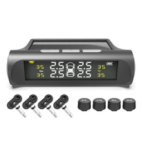 Système de surveillance de la pression des pneus sans fil solaire pour camping-car, kit de capteurs TPMS avec 4 capteurs de pression des pneus et écran LCD
